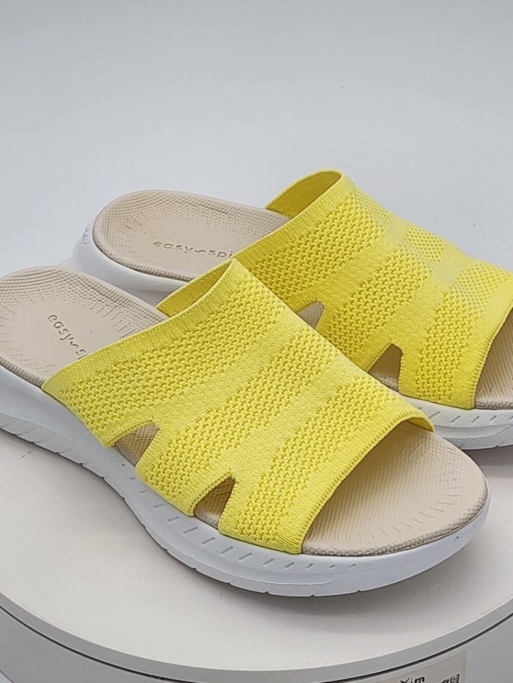 Easy Spirit Deion2-H Yellow Knit Slide Sandals Women’s Size 9 m